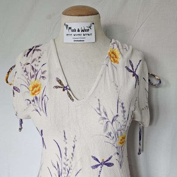 1970s Butterfields Dragonfly Dress - Picture 4 of 16